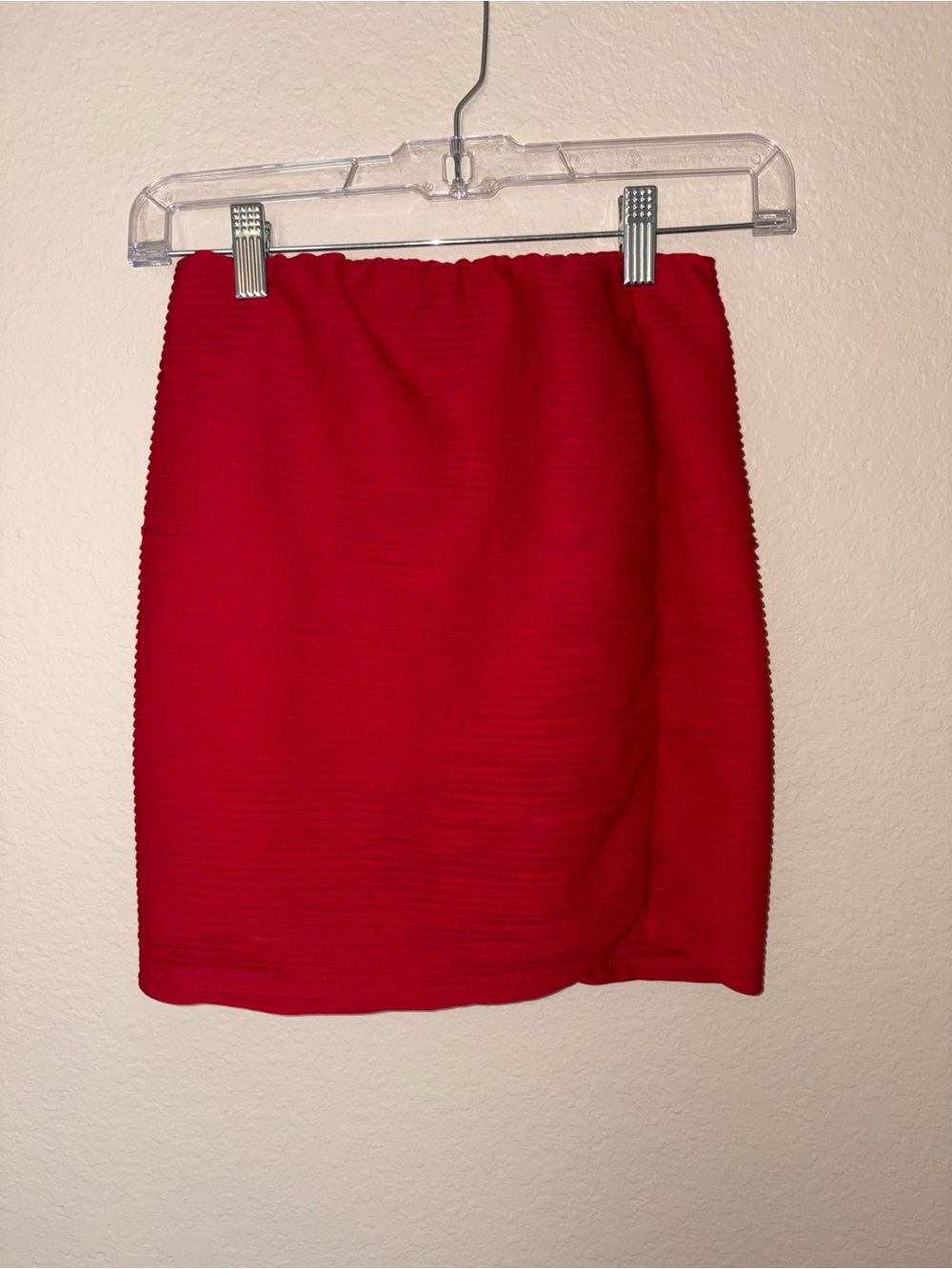 Forever 21 Red Ribbed Mini Skirt